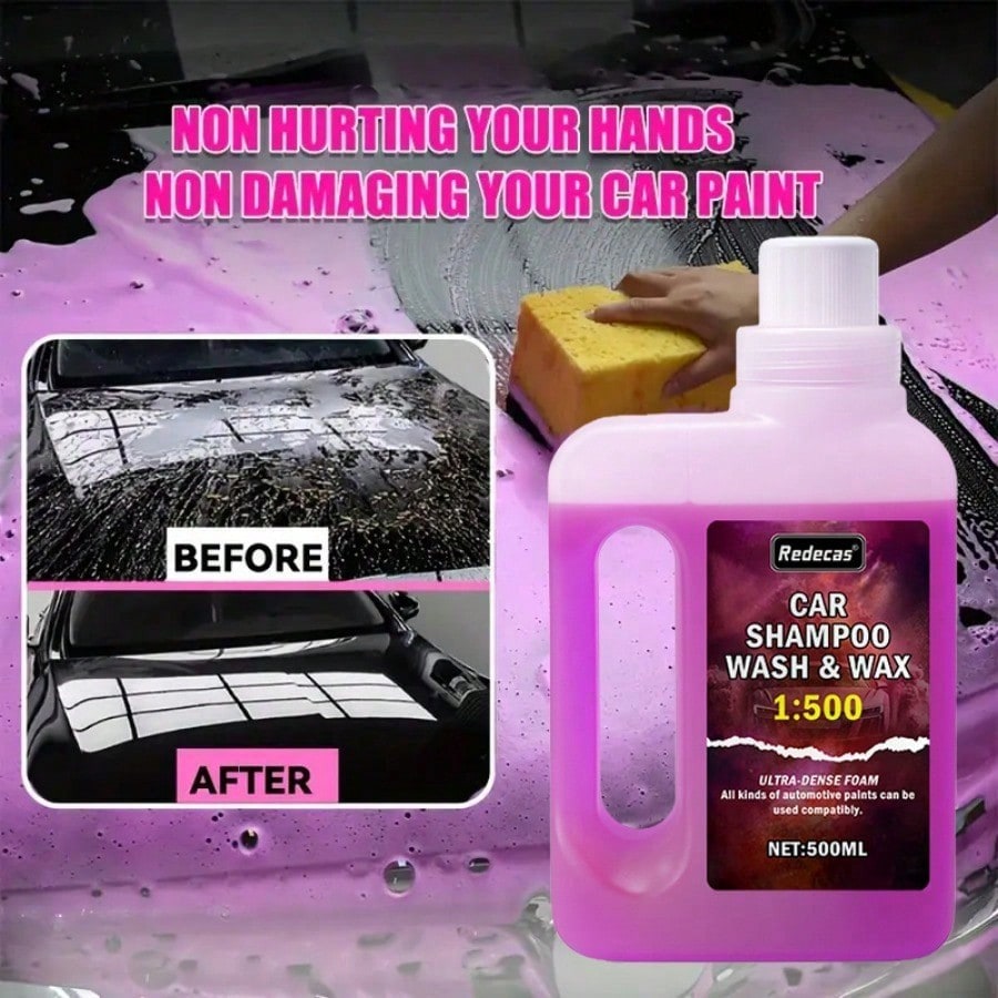 500ml Pink Foam Car Wash Soap, - Car Wax Ceramic Coating recension och pris